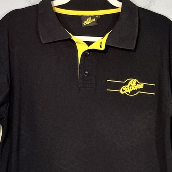 Al Capone Polo Shirt Mens Extra Large Black Nuber18 Cigarillo Short Sleeve - Picture 4 of 9